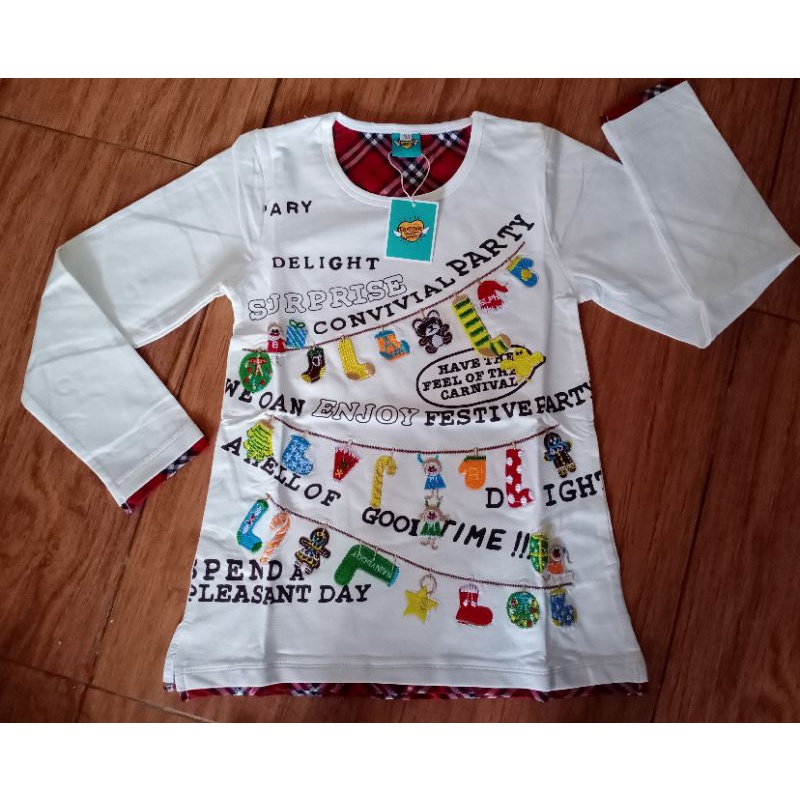 kaos putih lengan panjang anak tanggung