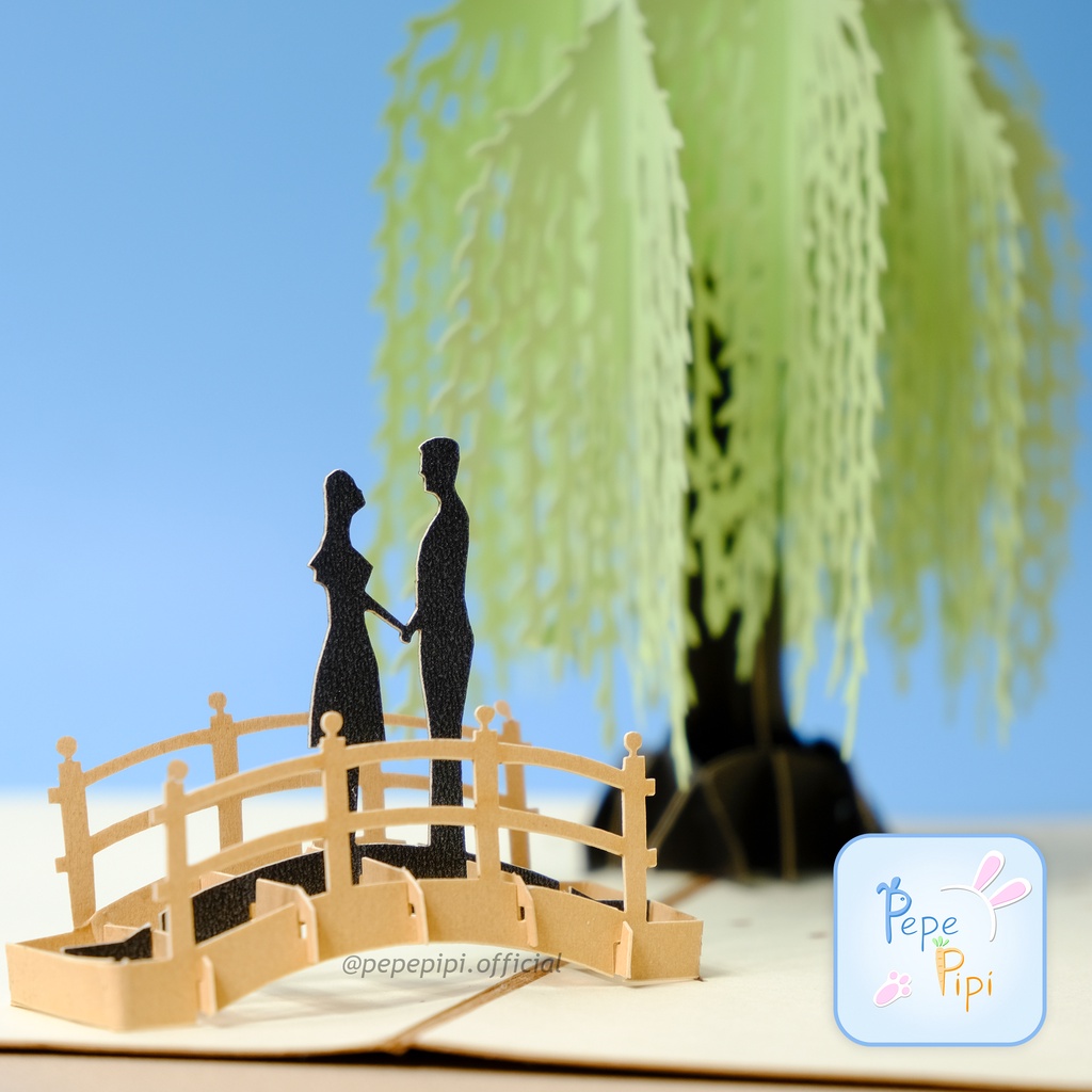 Pop Up Card Jembatan Couple  3D - Pasangan Kartu Ucapan Romantis Romance