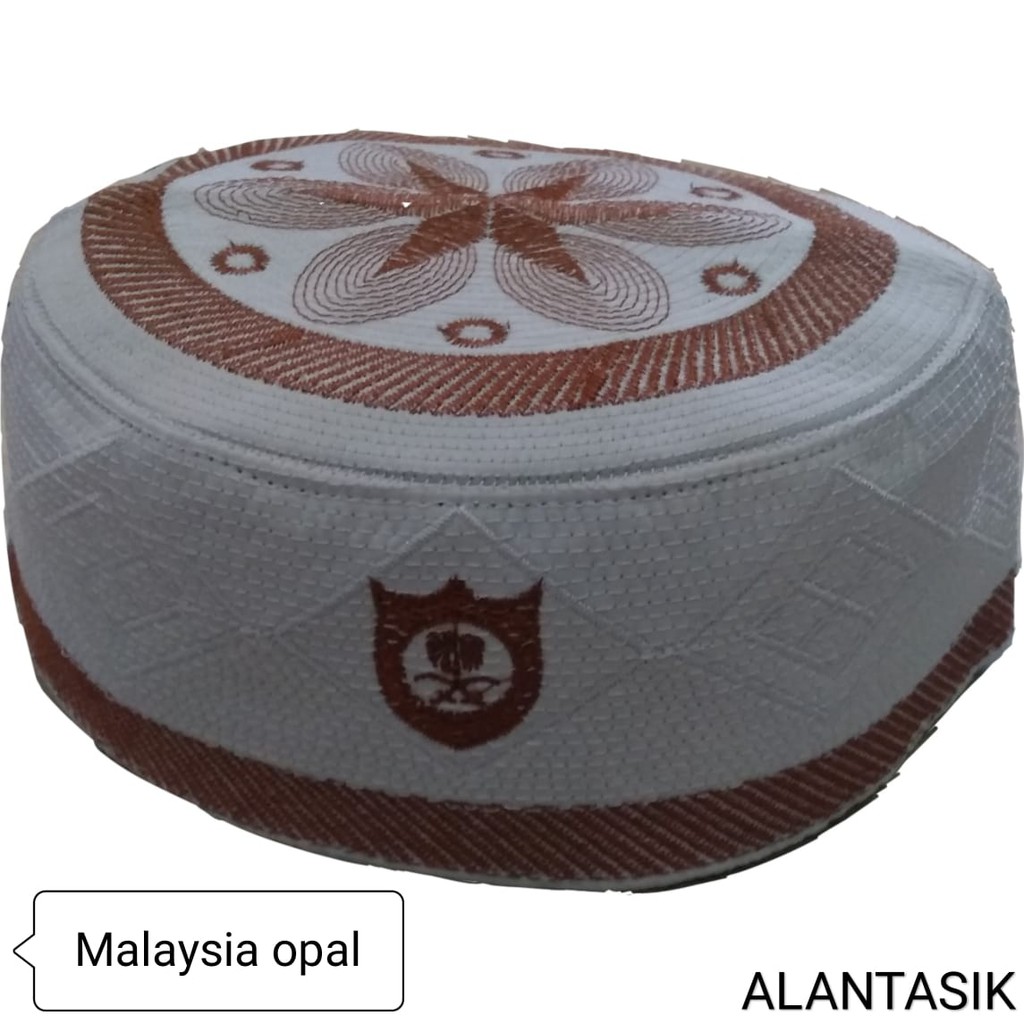 peci malaysia opal putih / kopiah bordir /kopeah tasiik R.24