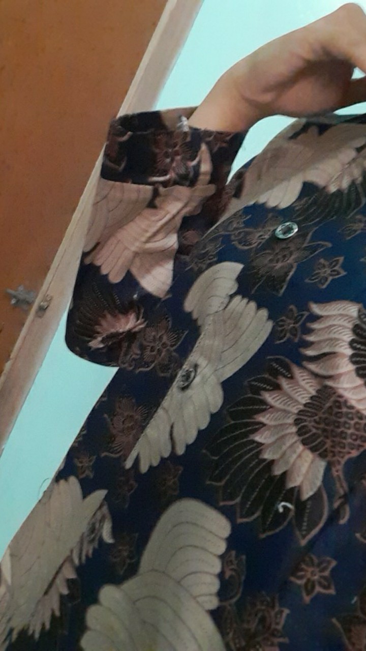 Bisa Pisah Couple Atasan Blus Batik Wanita Modern Halus Dolby Kombinasi Brokat Polos