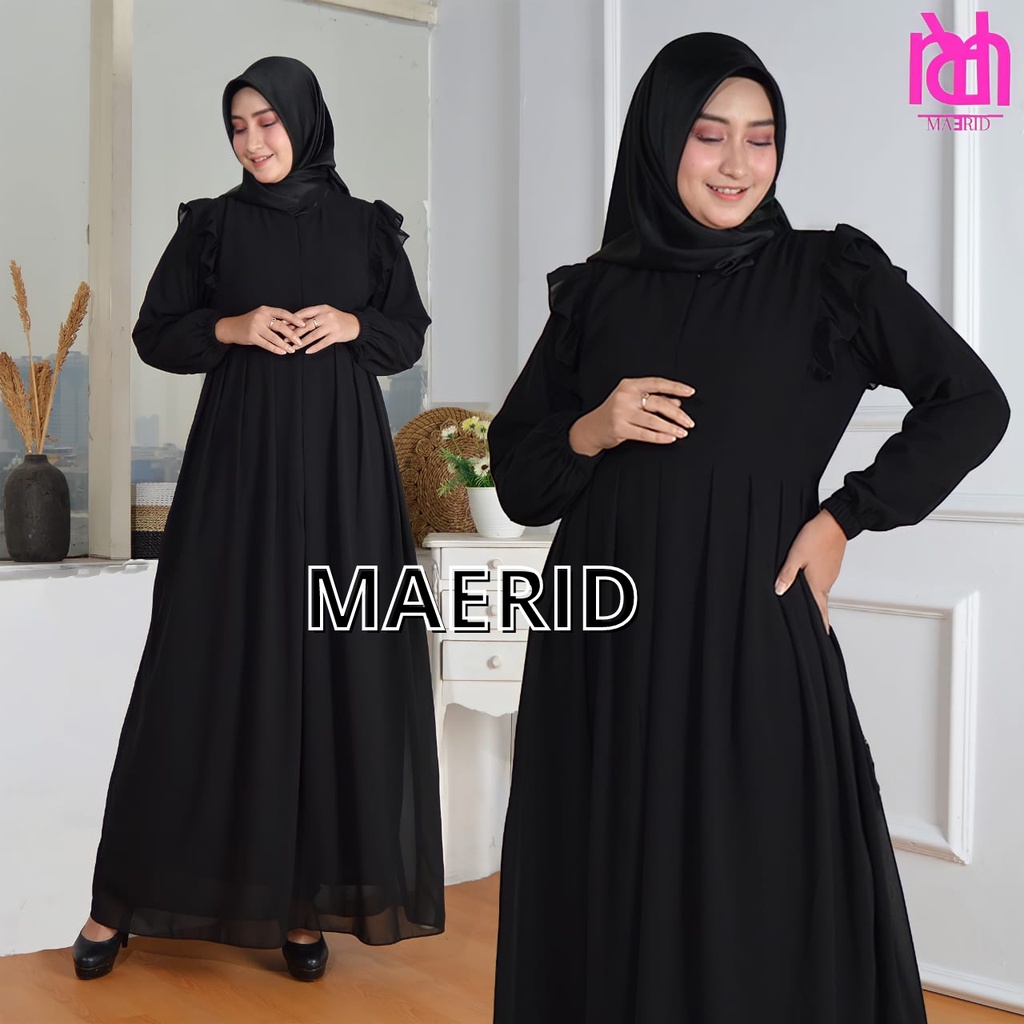 GAMIS POLOS CERUTY BABYDOLL FULL FURING / GAMIS MUSLIM WANITA PREMIUM / GAMIS LEBARAN TERBARU/ GAMIS