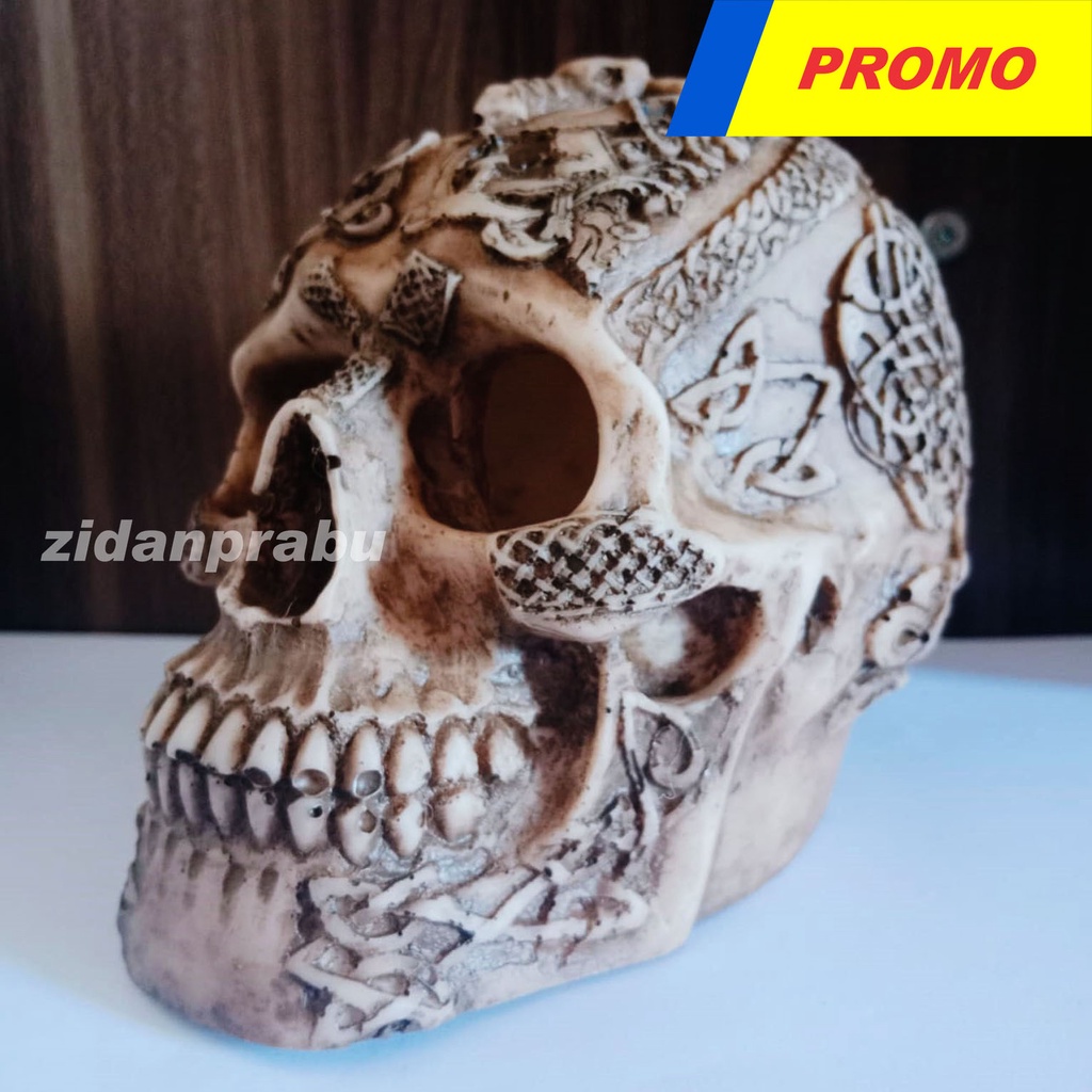 Hiasan tengkorak outsider tengkorak manusia hiasan aquarium fiber aquscape hiasan meja