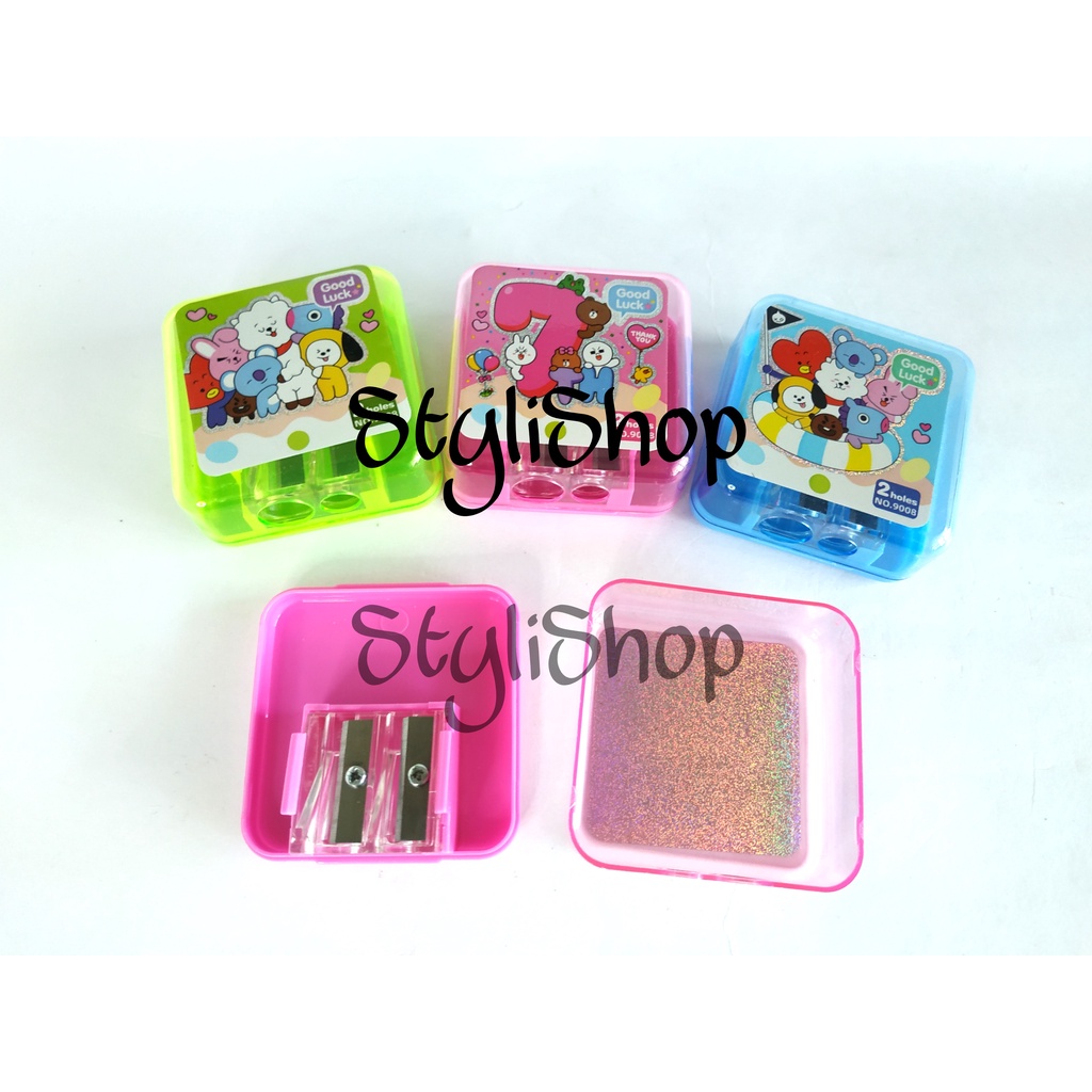 

Rautan Pensil Kotak 2 Ukuran Lubang, Orotan, Pencil Sharpener