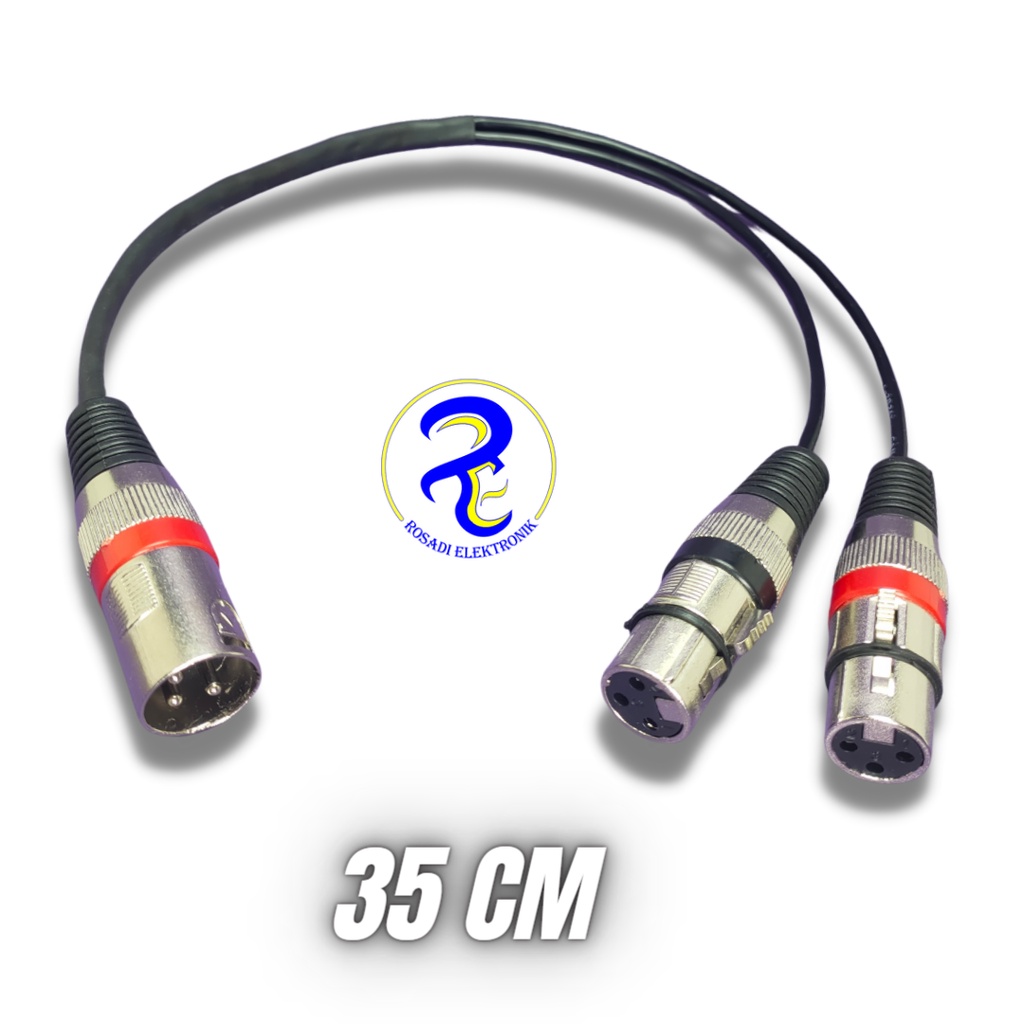 Kabel XLR male to 2 XLR female splitter male to 2 female - 35cm