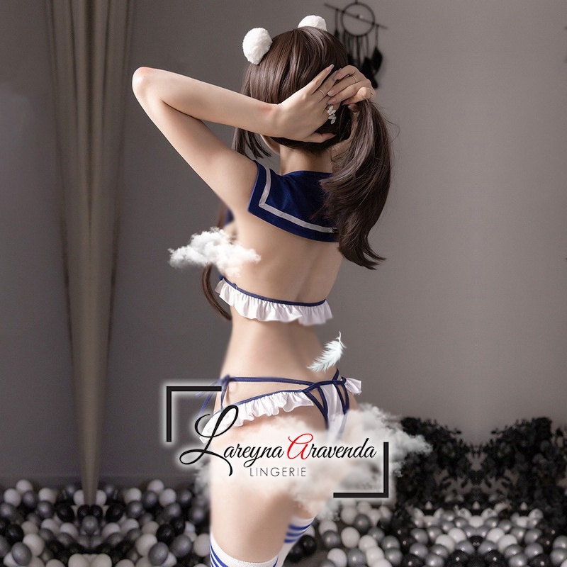 Set Lingerie + CD Seksi Model Costume Seragam Sailor Fashion LG269