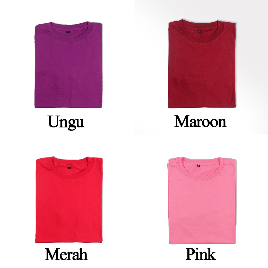 Kaos Polos Lengan Pendek Bahan Cotton Combed 30s Pria Wanita