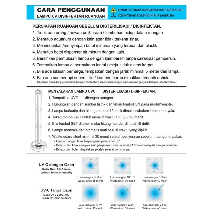 UV Sterilizer Lamp 38W UV Germicldal Light Lampu Disinfektan Sinar UVC