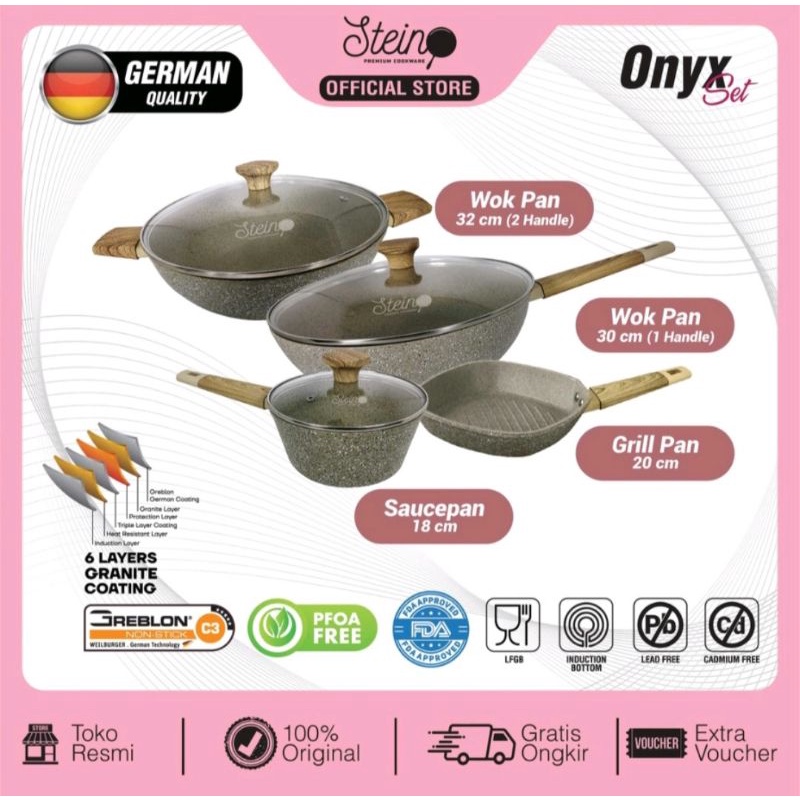 STEIN ONYX SET/ Panci STEIN Paket Onyx FREE BUBBLEWRAP