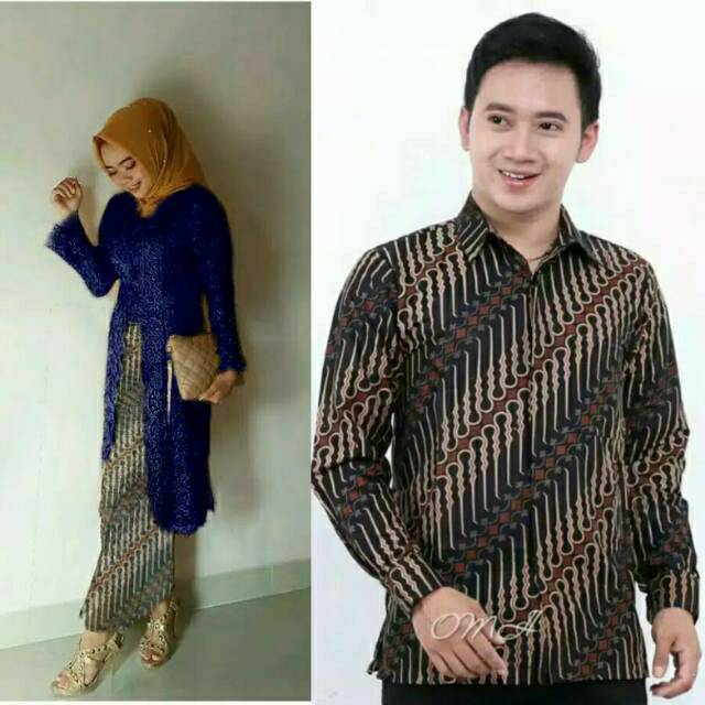 ready jumbo sarimbit brukat batik couple brukat kutubaru lengan panjang