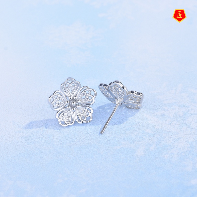 [Ready Stock]Fashion Lace Flower Stud Earrings Personality