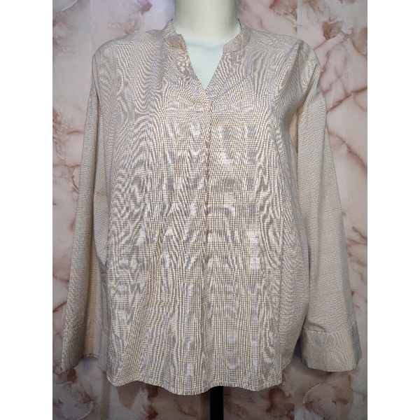 KEMEJA WANITA/BLOUSE/BAJU ATASAN WANITA/BLOUSE WANITA/KEMEJA KOTAK-KOTAK KECIL/KEMEJA LENGAN PANJANG