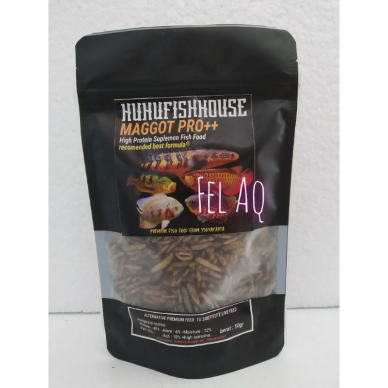 Maggot Pro Huhufish Original 50g Pakan Ikan Predator Channa Chana Ulat Hongkong