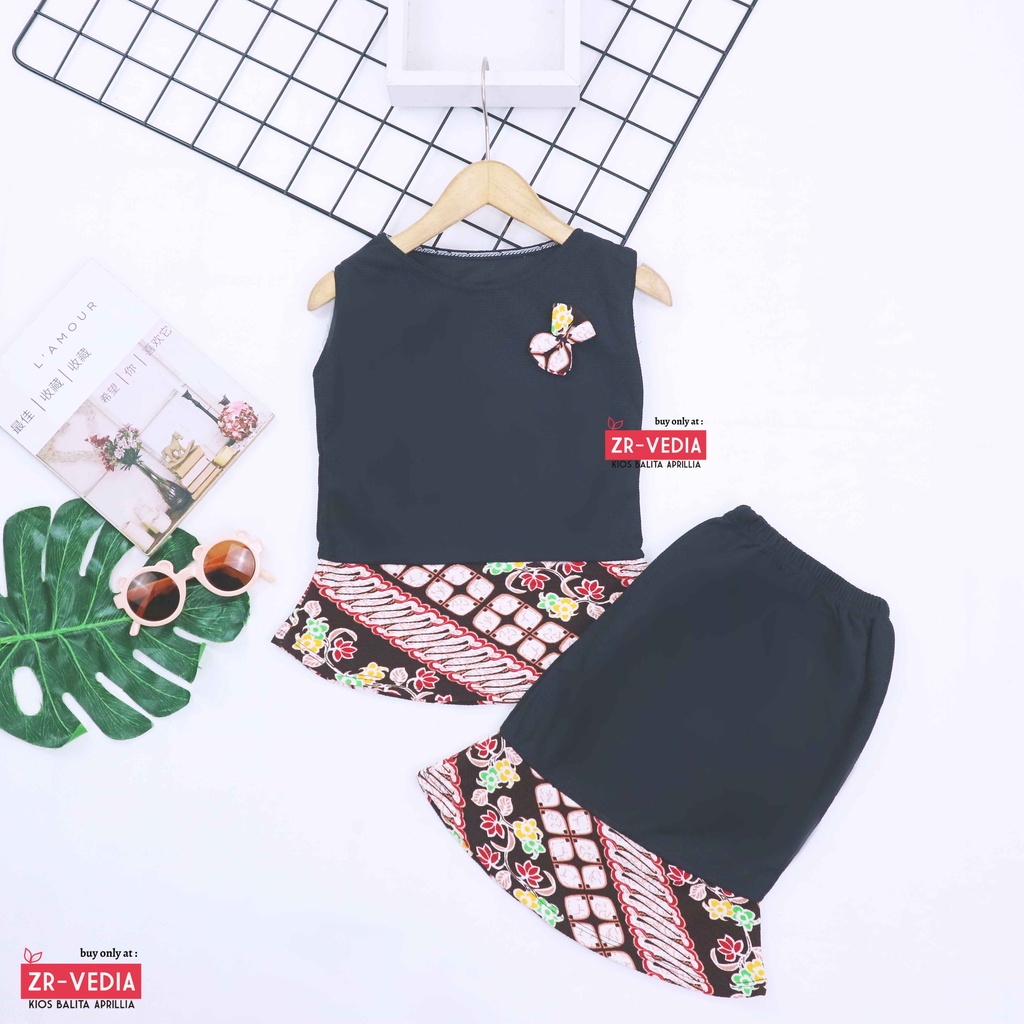 Setelan Zizi Anak uk 1-2 Tahun / Atasan Bawahan Rok Perempuan Baju Pesta Model Dress Peplum Cewek