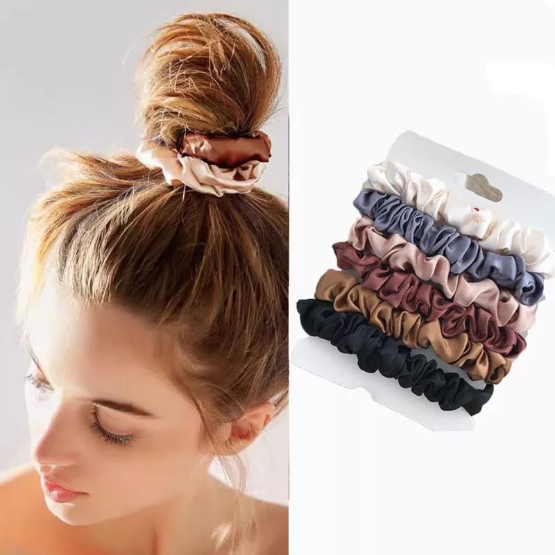 5PCS!!! Ikat Rambut Scrunchie Ikat Rambut Cepol Kunciran ikat Rambut Scrunchie Wanita Fashion Korea Aksesoris Kunciran iket Rambut Scrunchie