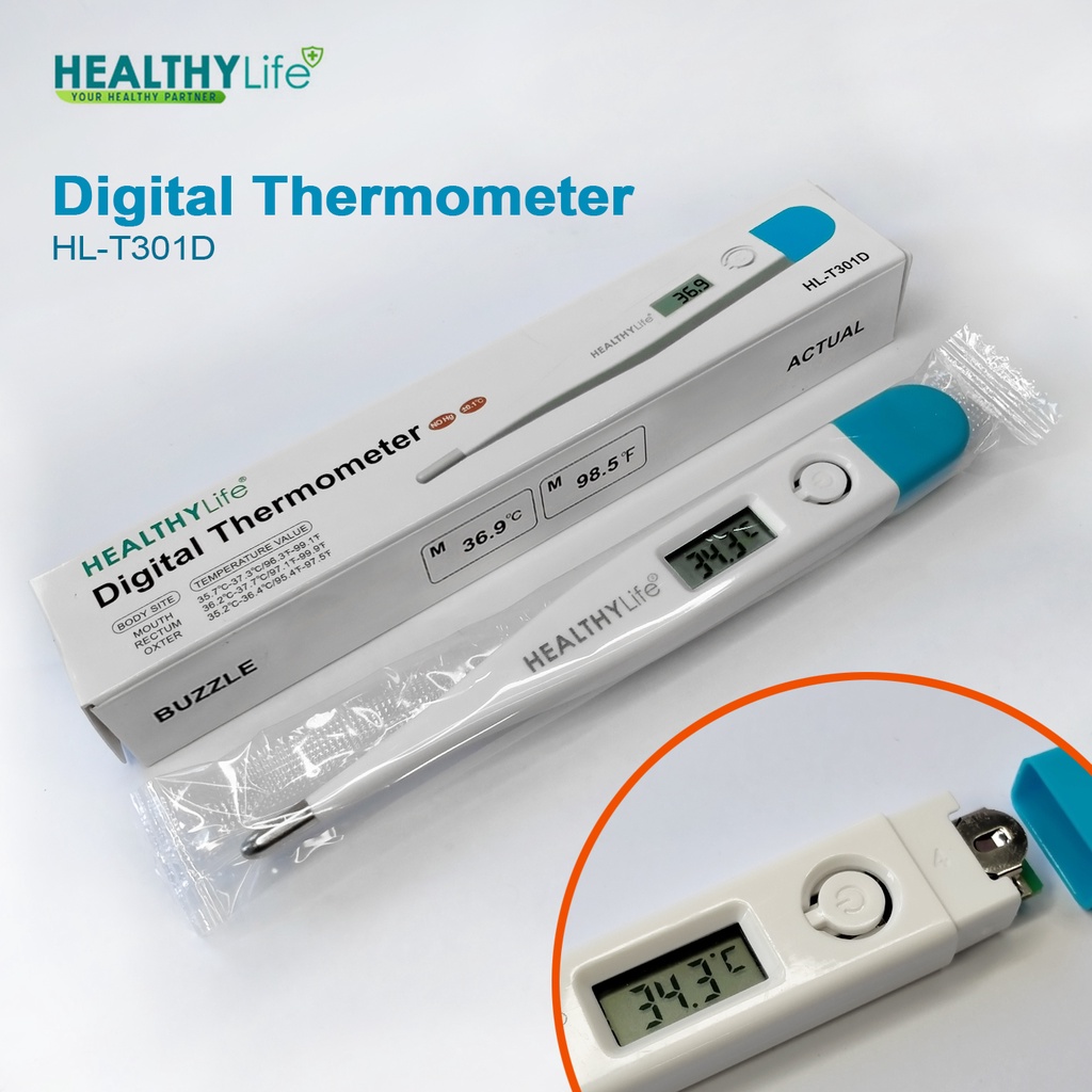 Healthylife Termometer Digital Thermometer Digital Termometer Badan Digital Dewasa Termometer Anak Thermometer badan Termometer ketiak Termometer mulut