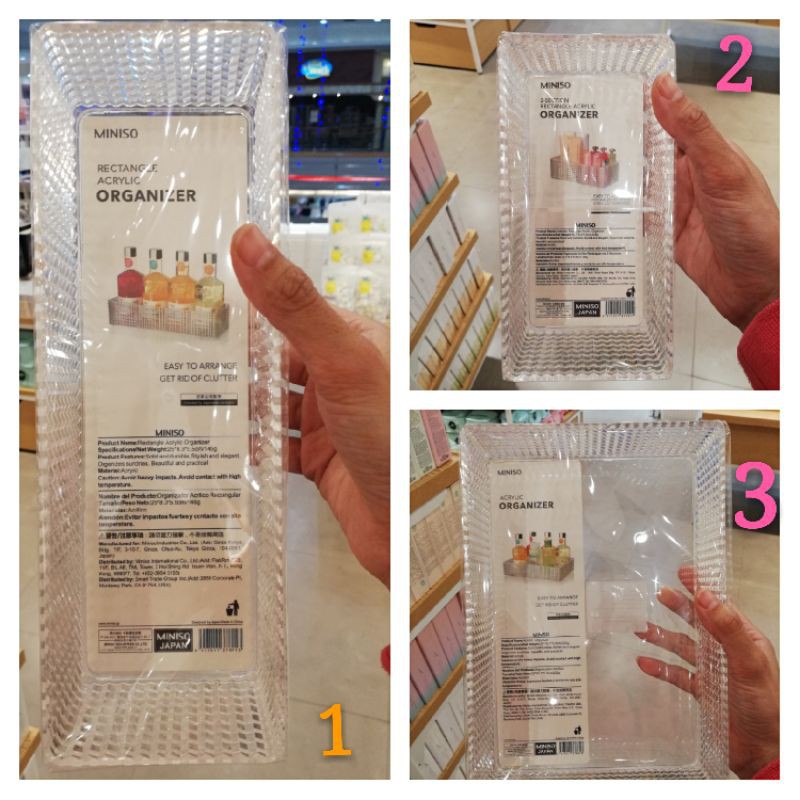acrylic organizer miniso