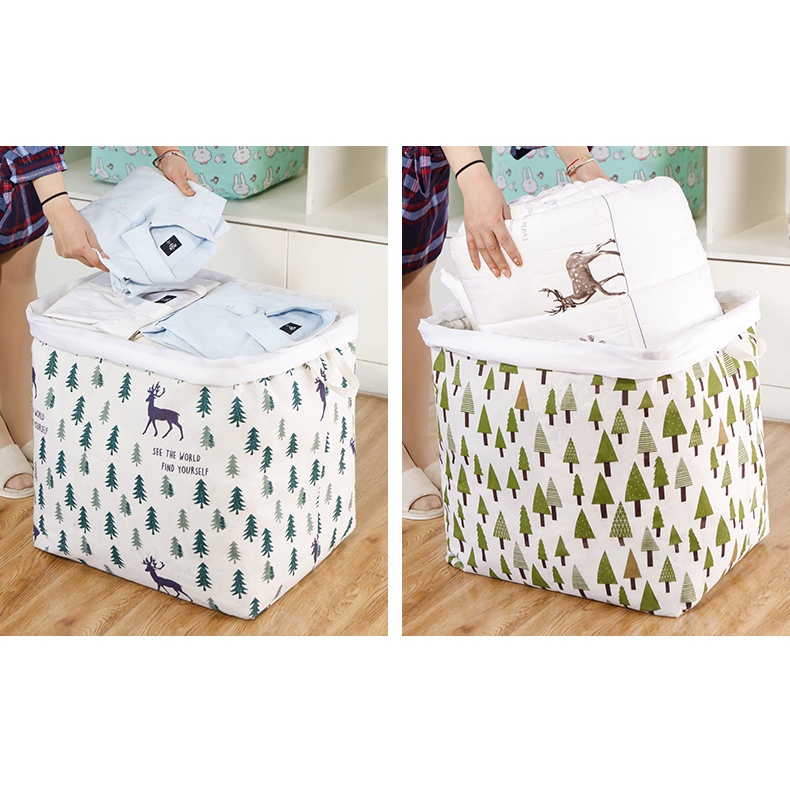 HOVELSHOP Keranjang Baju Pakaian Kotor Laundry Bag Lipat Jumbo Tali Serut