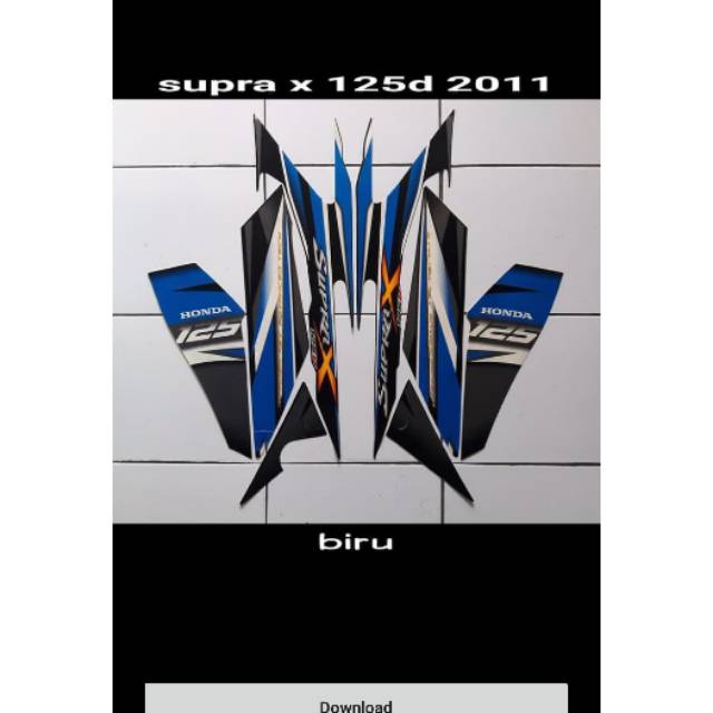 Striping supra x 125D tahun 2011 warna biru