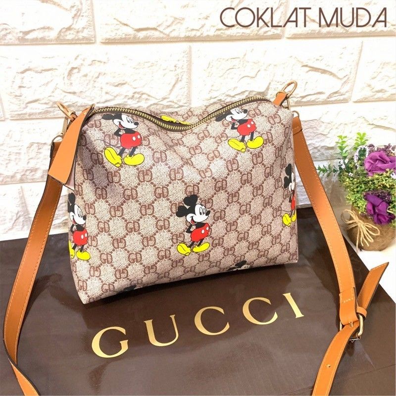 tas slempang sling bag mickey gucci import bag fashion tas simple anak dewasa remaja sehari hari
