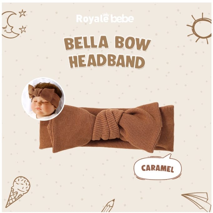 Royale Bebe Bella Bow Headband Bandana Bayi