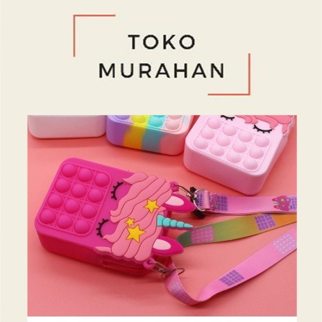 PONY BAG POP IT / TAS POP IT SQUID GAME, UNICORN / TAS SELEMPANG ANAK SLING BAG POP IT