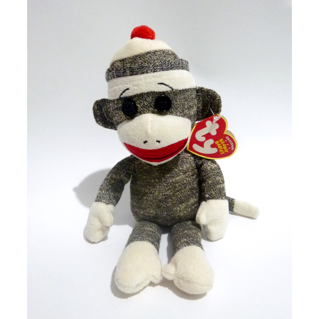 Boneka Kera Monyet Socks The Sock Monkey Original TY Beanies