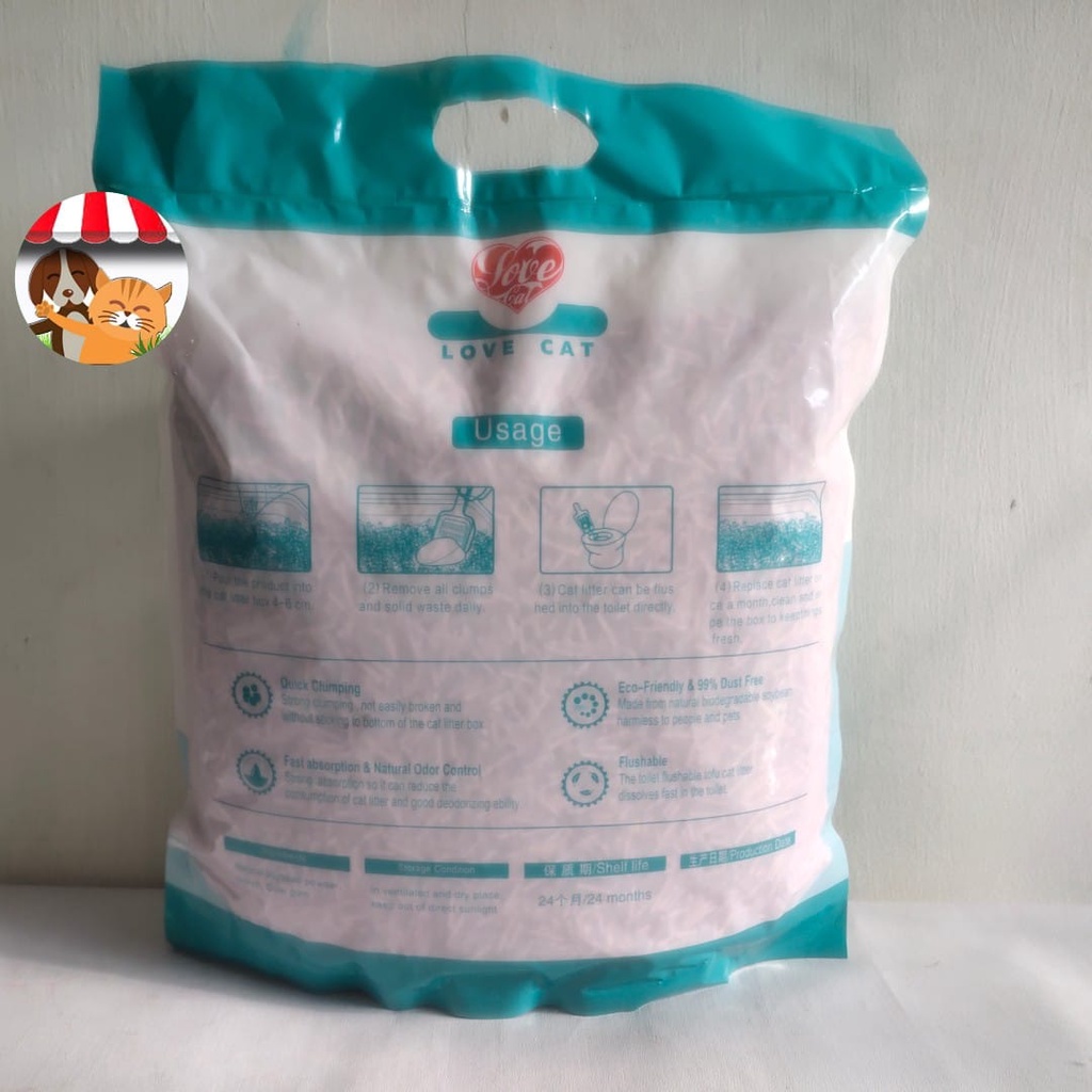 Love Cat Tofu Cat Litter 7 Liter Pasir Wangi Gumpal