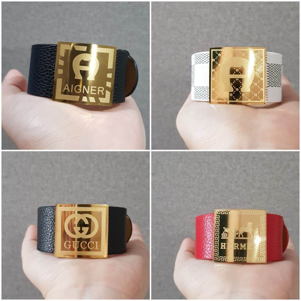 [Promo Terbaru] Gelang Titanium Kulit Lebar Aneka Model Terbaru