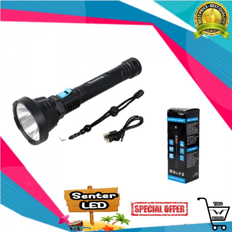 Pocketman Senter LED Waterproof USB Cree XPE 500 Lumens Baterai Isi Ulang