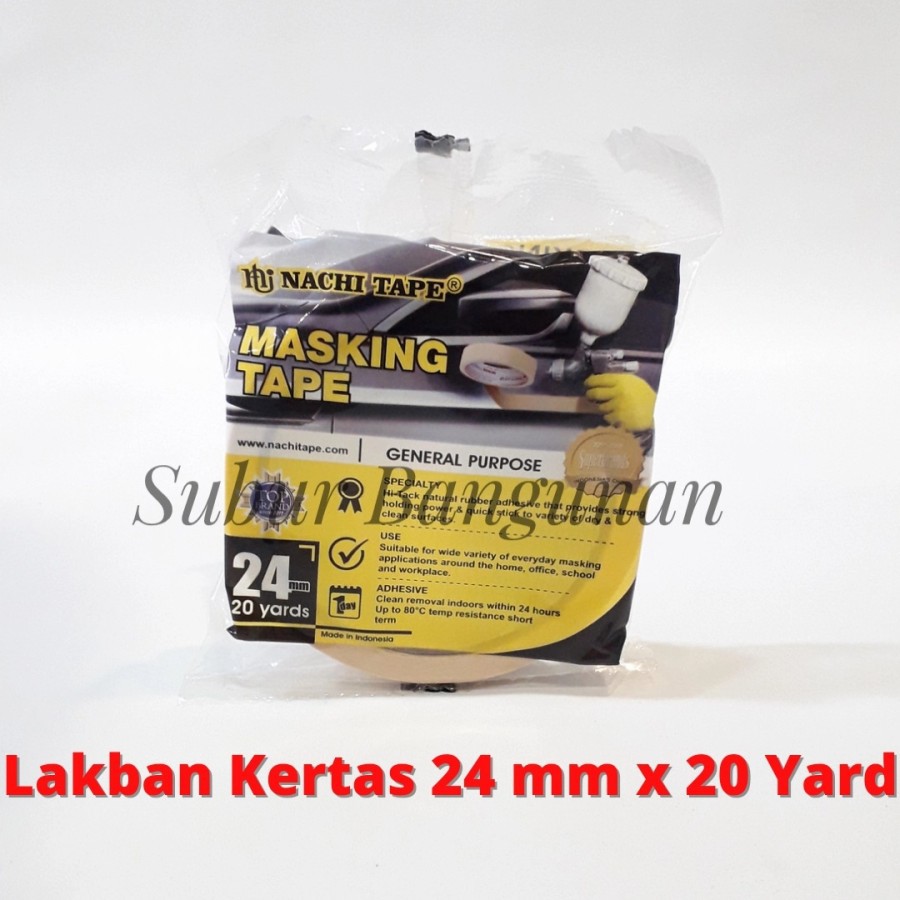 

Lakban Isolasi Kertas Dico Masking Tape 24 Mm / 1 Inchi x 20 Yard