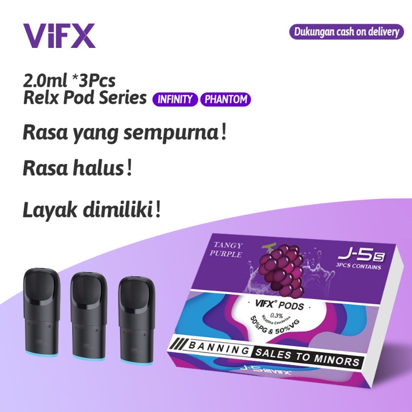 ViFX Pod Compatible Bisa PKE RELX Infinity Essential Pod Pro - All Flavours∣1 Pack Isi 1 Pod Pineapple Ice