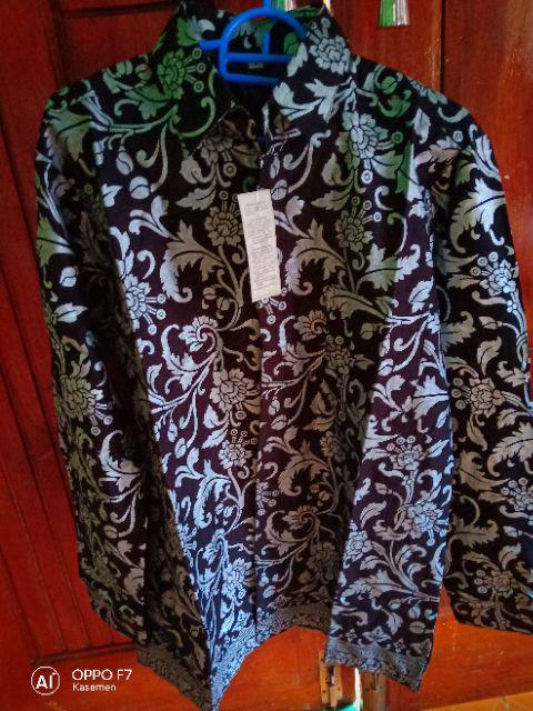 Kemeja Batik Katun Pria, Hem Batik Kerja Kantor Lengan Pendek Motif Acak (hkt001) Batik Alhadi