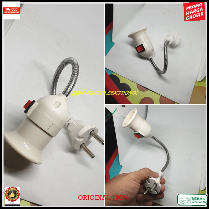 G453 ORIGINAL rumah lampu e27 colokan listrik Sambungan belajar kaku hias penerang spiral Fitting Ho