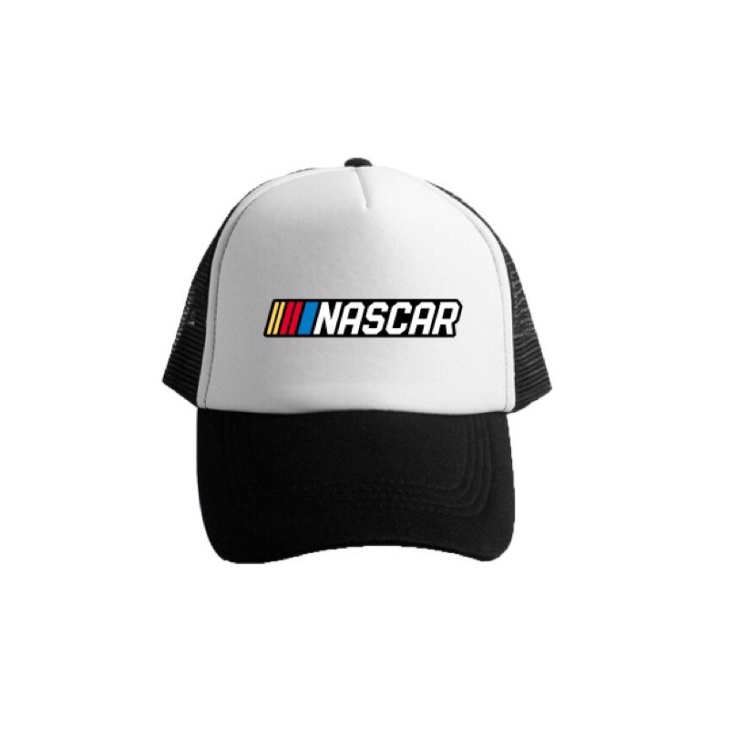 Topi Trucker NASCAR - HITAM PUTIH