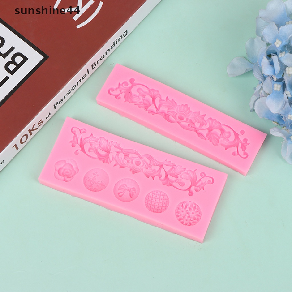 Sunshine Cetakan fondant / Cokelat DIY Bahan Silikon Bentuk Renda Untuk Dekorasi Kue