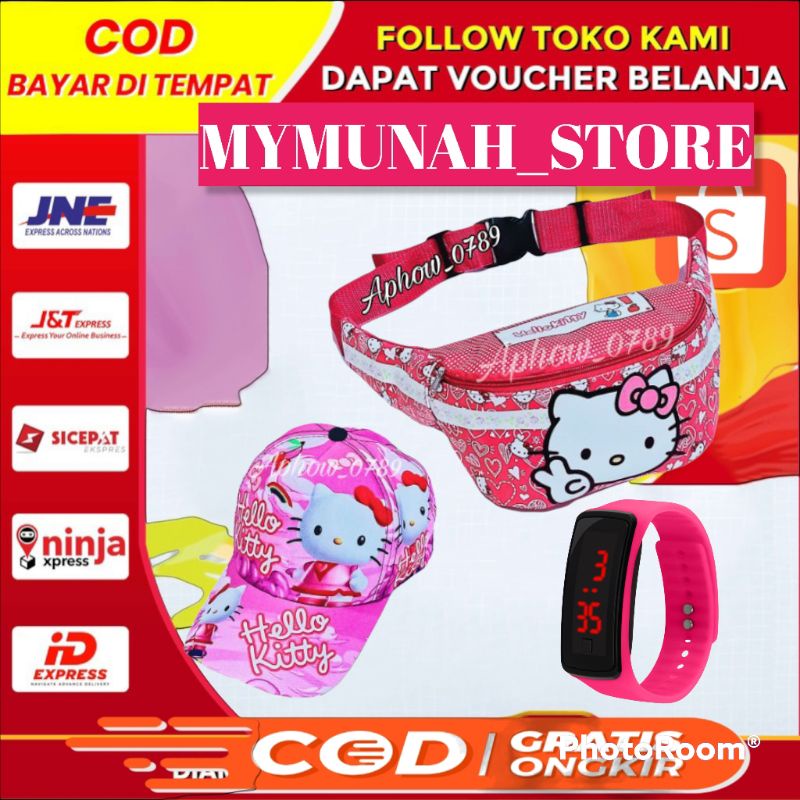 PAKET HEMAT WAISTBAG/TAS SELEMPANG/TAS BAHU ANAK HELLO KITTY