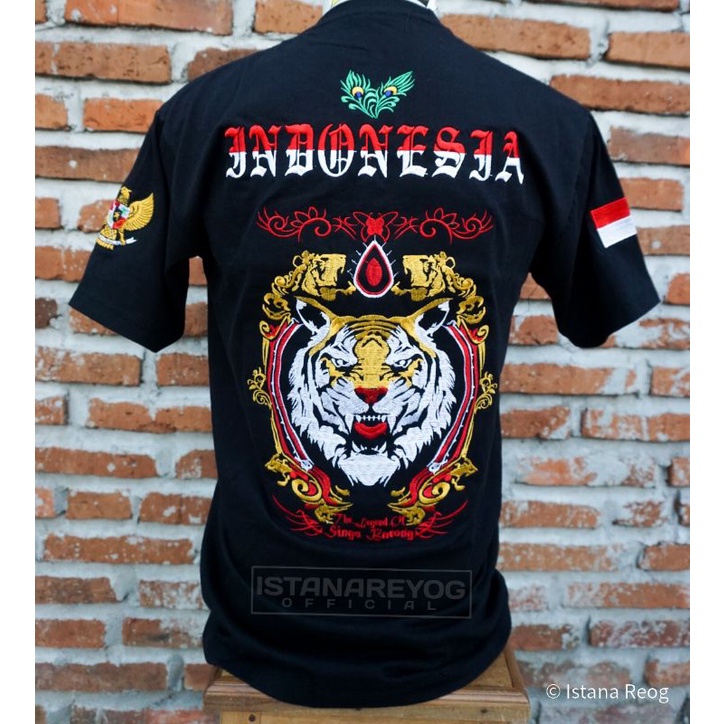 KAOS REOG MACAN MAHKOTA BORDIR ASLI /KAOS BUDAYA REOG PONOROGO / KAOS JAGAD GUMELAR / KAOS BORDIR/ KAOS REOG PONOROGO/ ISTANA REOG