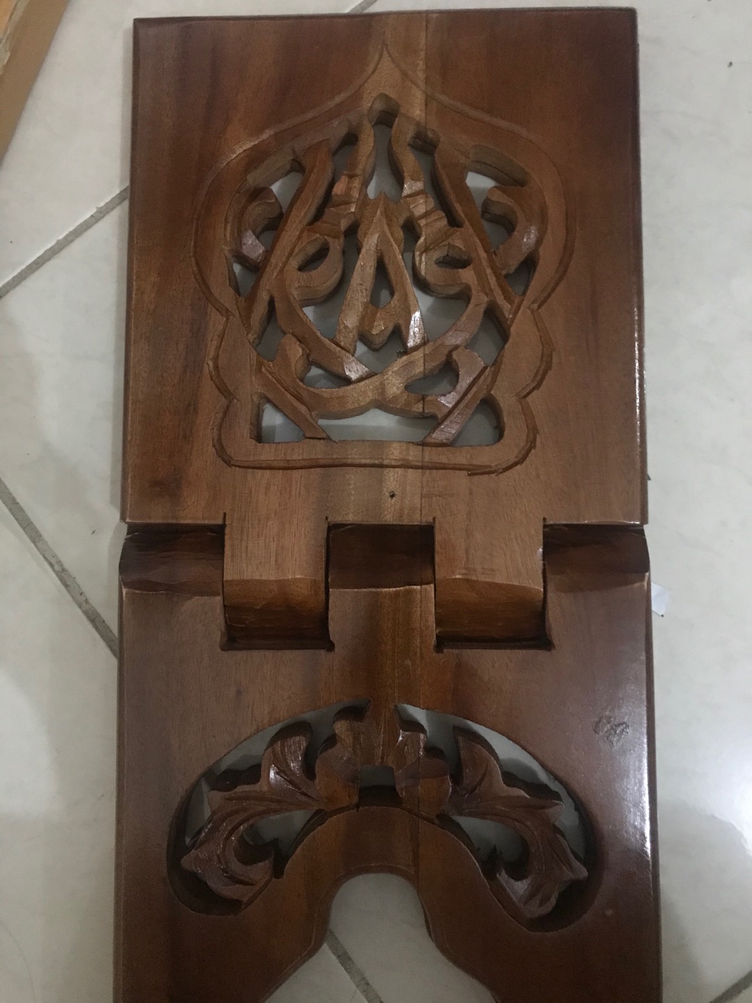 Rekal / Tatakan Al Quran Kayu Jati Campuran Ukuran Lebar 20 Cm