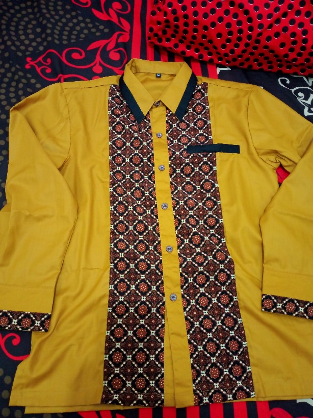 Kemeja Batik Kertabumi Gold Exodus Cowok Pria Jumatan Kantor Kerja Formal Premium Jumbo Gendut