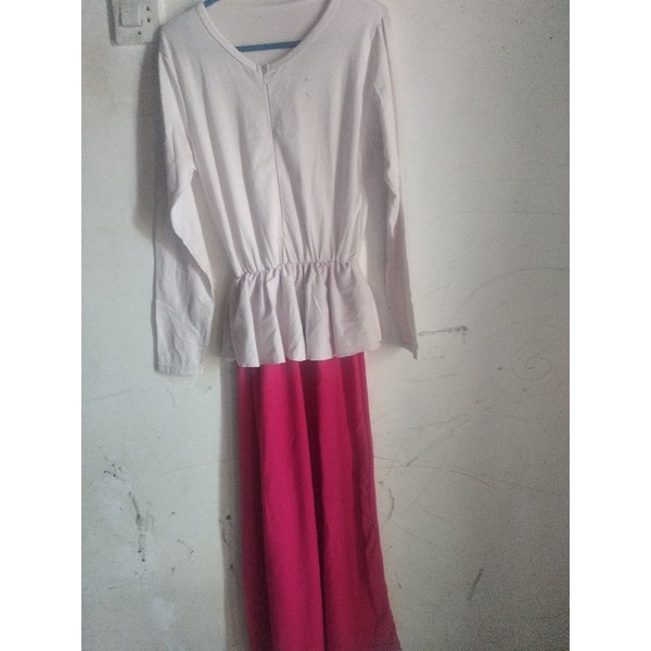 PL gamis putih pink