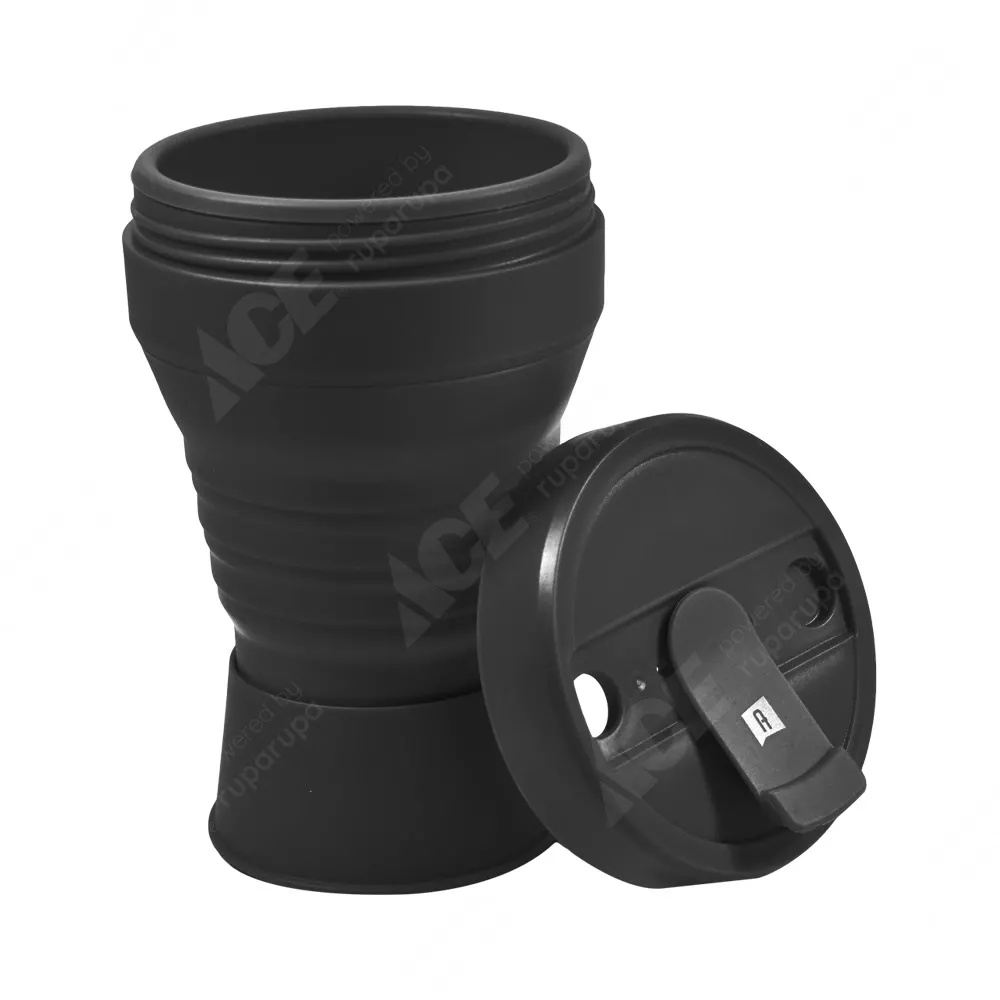 Ace Ataru 450 Ml Mug Silikon Lipat - Hitam