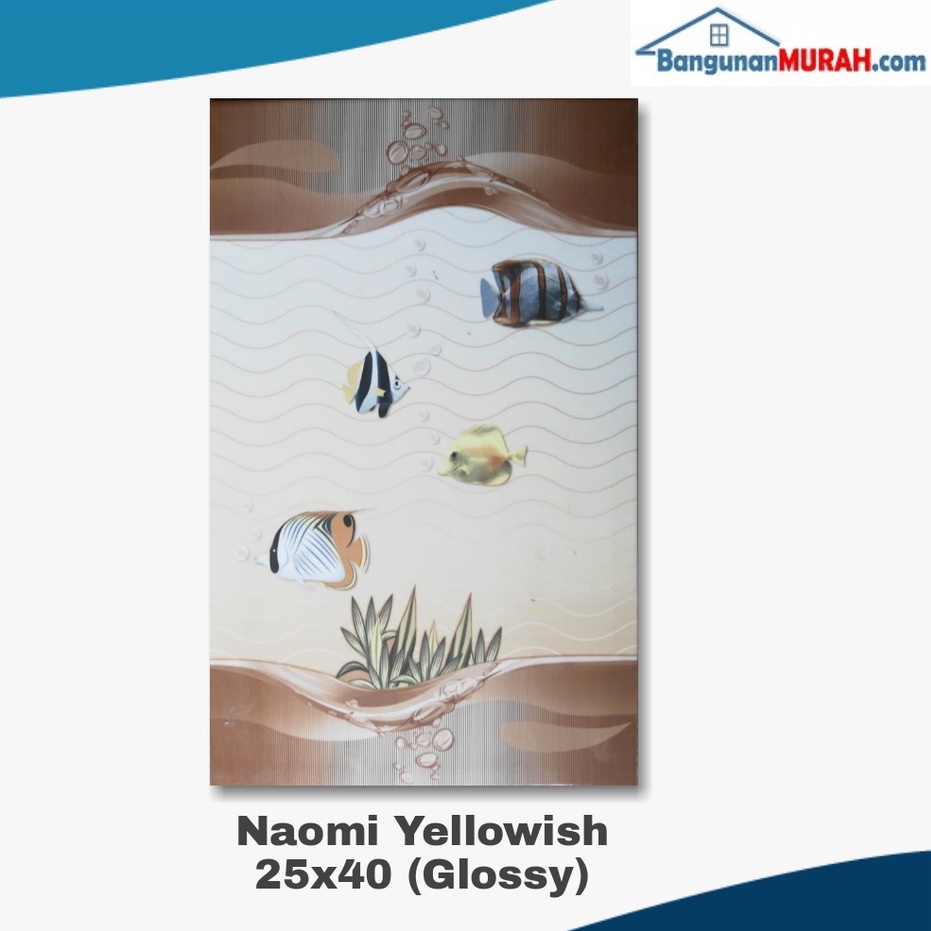 Keramik Dinding Kamar Mandi Naomi Yellowish 25x40 Glossy (Tegal, Brebes, Pemalang)