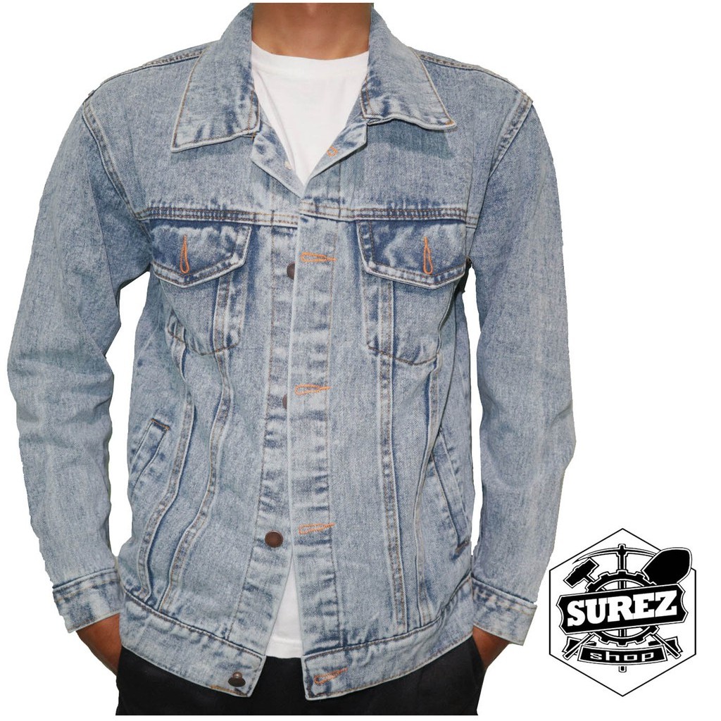 Jaket Jeans Sandwash / Jaket Denim Sandwash / Jaket Sandwash Pria / Snow Acid