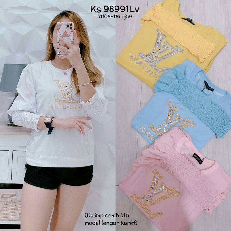 Kaos Atasan Wanita Import, Bahan Kaos Import 98991Lv