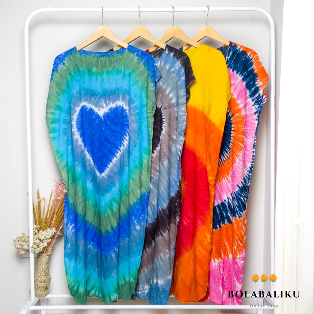 DASTER TIE DYE PELANGI JUMBO BALI (DASTER BALI ADEM WARNA-WARNI TIE DYE)