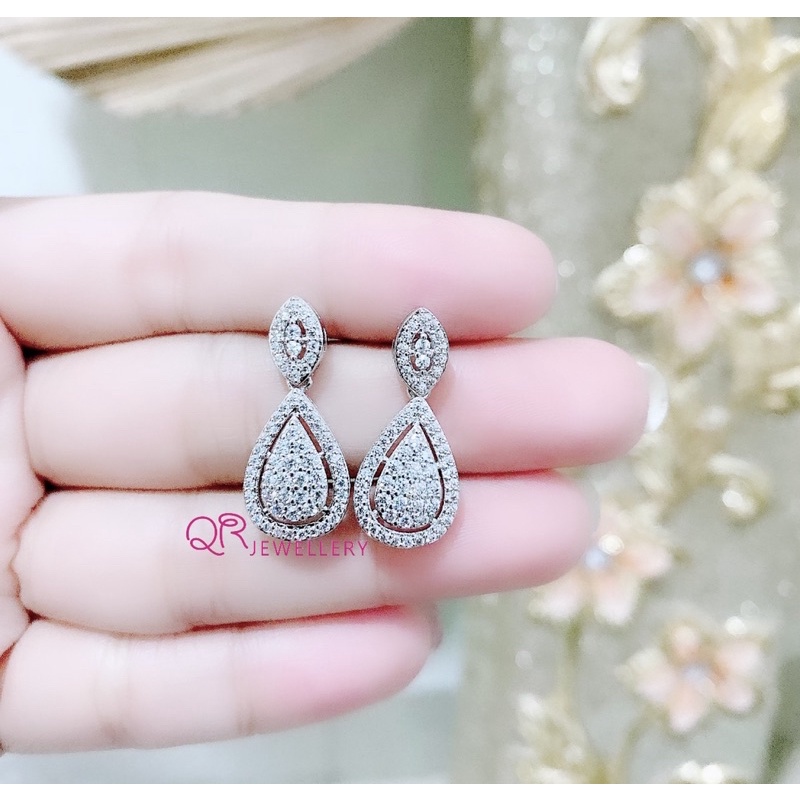 Qrjewellery - anting tusuk labu kode 012898 replika berlian lapis emas