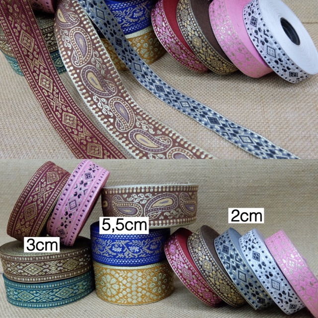 (2cm) renda tepi / renda tepi india / renda tepian / renda tepi bordir / renda india