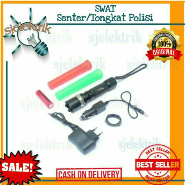 Senter swat polisi swat shuang xiong 8008 / tongkat polisi / tongkat parkir