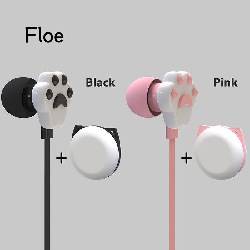 Fl Earphone In ear Bentuk Telapak Kaki Kucing Lucu