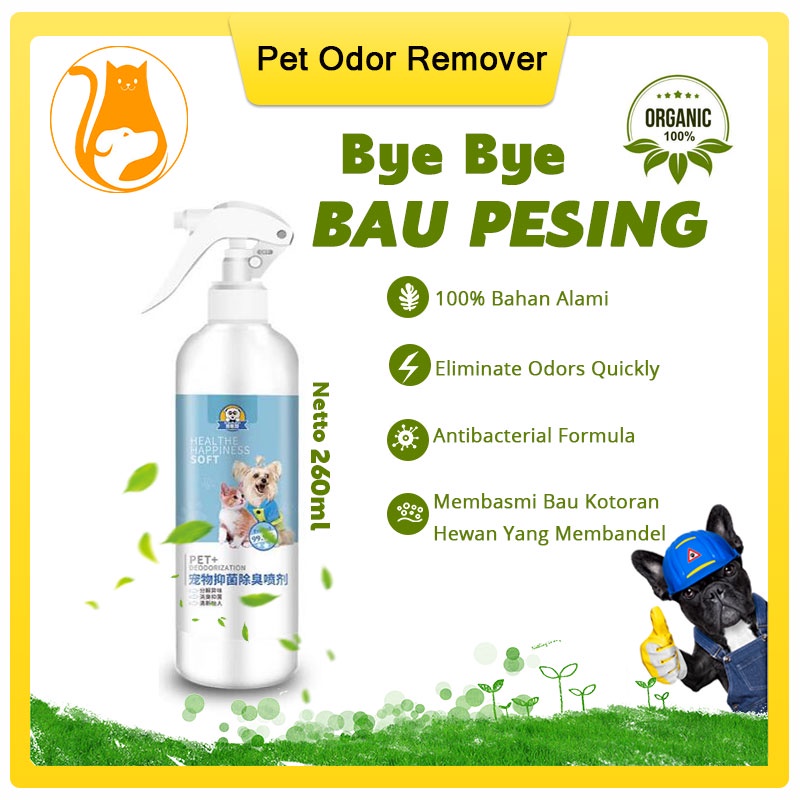 Hugopet Penghilang Bau Kotoran Kucing Anjing Pet Odor Remover Spray /Pipis Pesing Kandang /Litter Box /Pasir Kucing Anjing Kandang Hewan Peliharaan Penghilang Bau Pesing